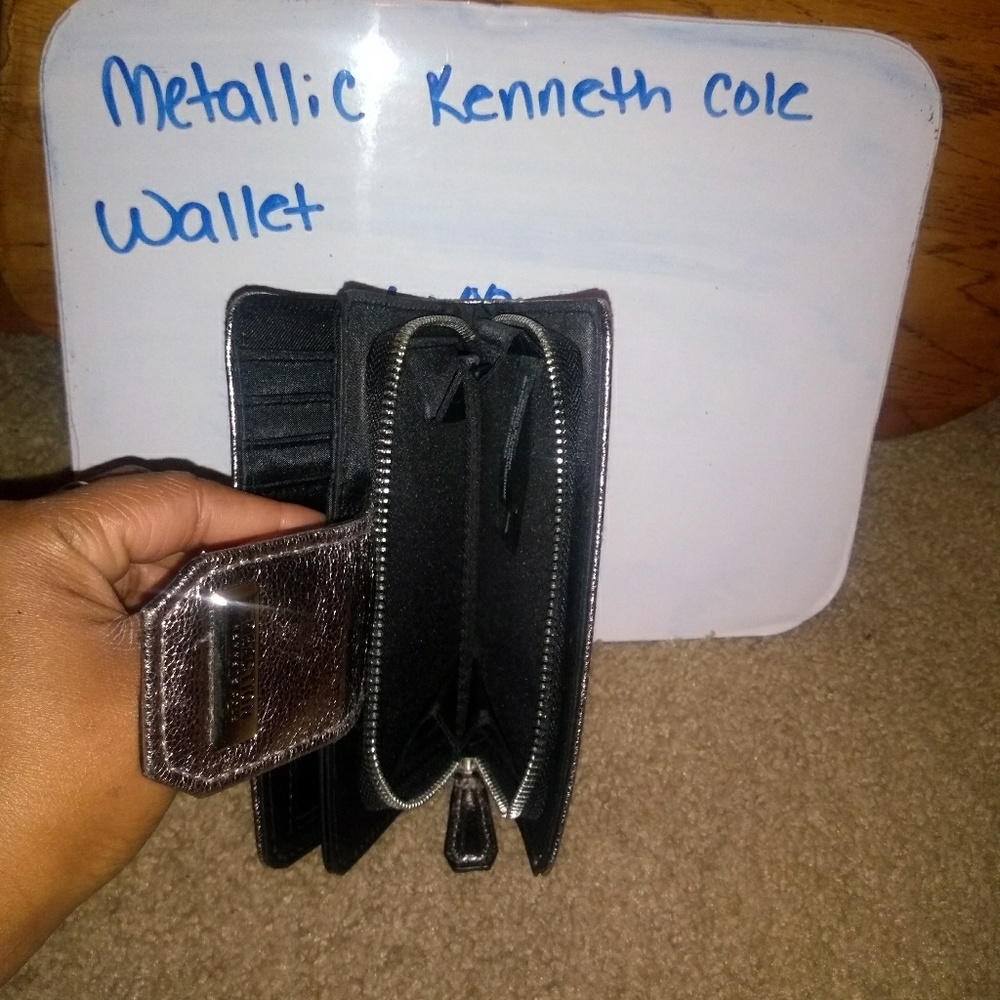 Metallic rose gold wallet